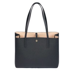 Tory Burch Black Pebbled Leather Medium Tote / Work Bag / Handbag, NEW